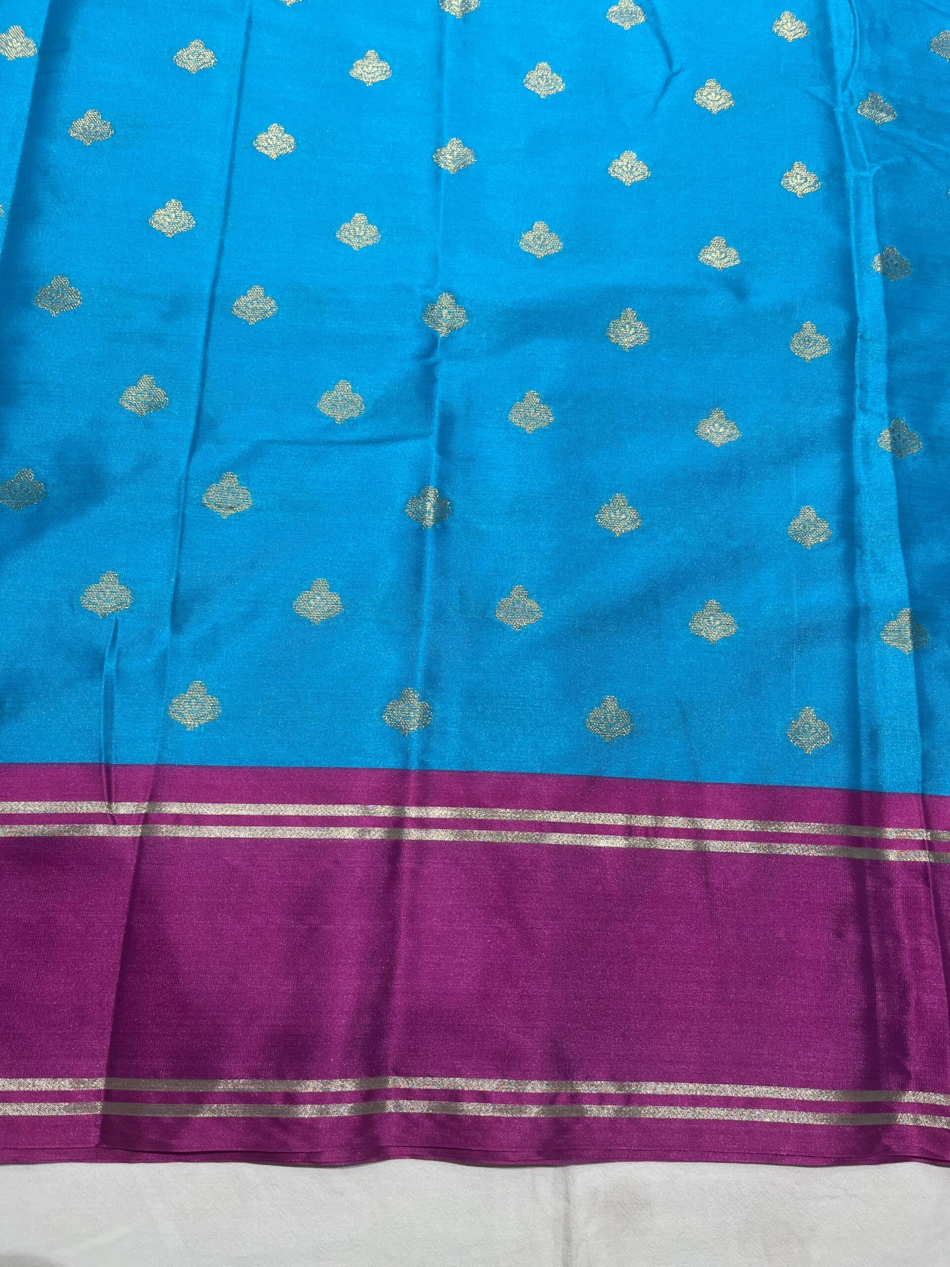 WhatsApp Image 2025-11-11 at 14.26.01 Banarasi Velvet Silk Saree — Rama Green with Royal Blue Border | Fancy Border & Rich Zari Pallu