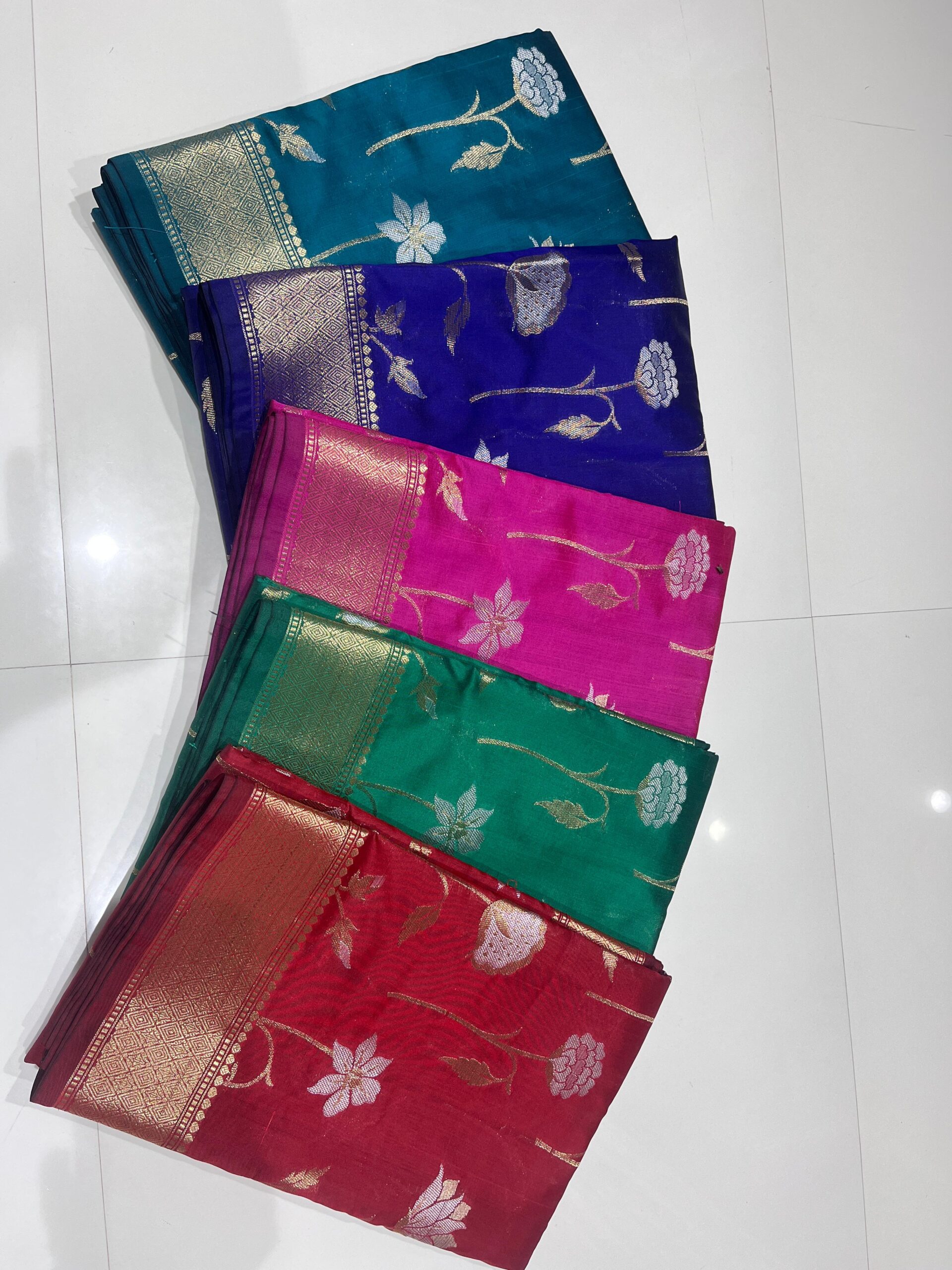 Katan Silk Banarasi Saree — Alfi Designer Collection