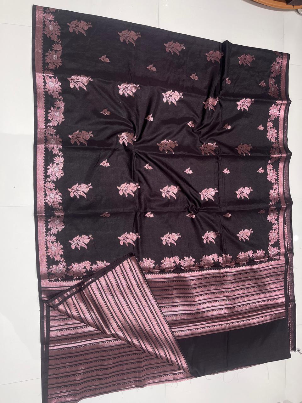 WhatsApp Image 2025-11-15 at 16.53.31 Wholesale and retail, best prices, online store, banarasi saree orange colour, varanasi, banarasi saree online shop, Katan Tissue Saree – Self-Matching Collection with Lace Work – premium collection