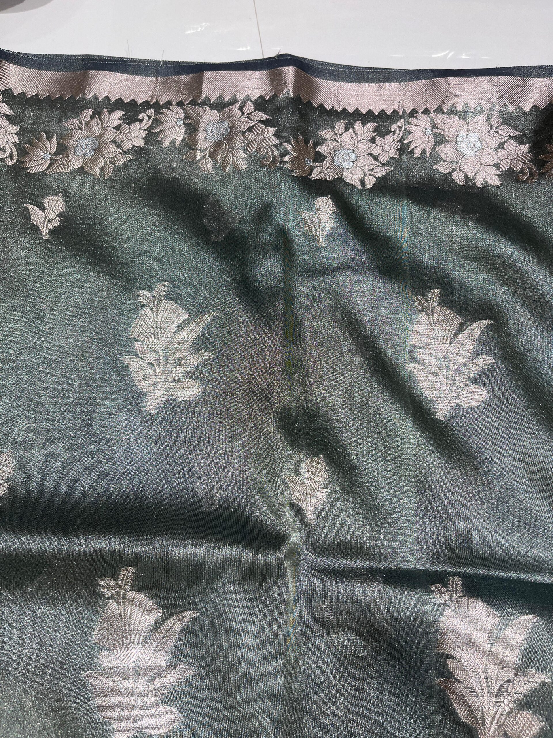 WhatsApp Image 2025-11-15 at 16.57.57 Wholesale and retail, best prices, online store, banarasi saree orange colour, varanasi, banarasi saree online shop, Katan Tissue Saree – Self-Matching Collection with Lace Work – premium collection