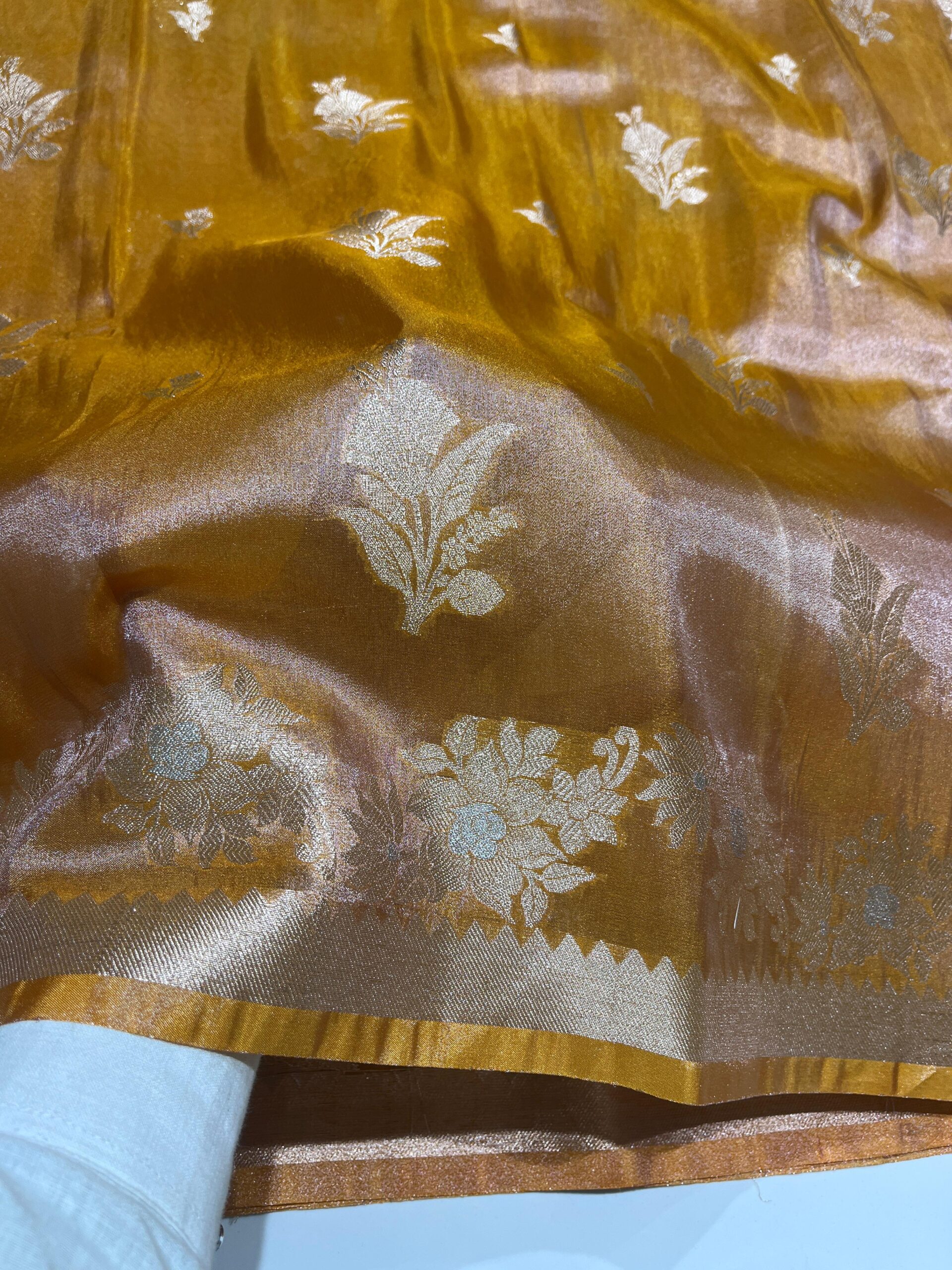 Wholesale and retail, best prices, online store, banarasi saree orange colour, varanasi, banarasi saree online shop, Katan Tissue Saree – Self-Matching Collection with Lace Work – premium collection