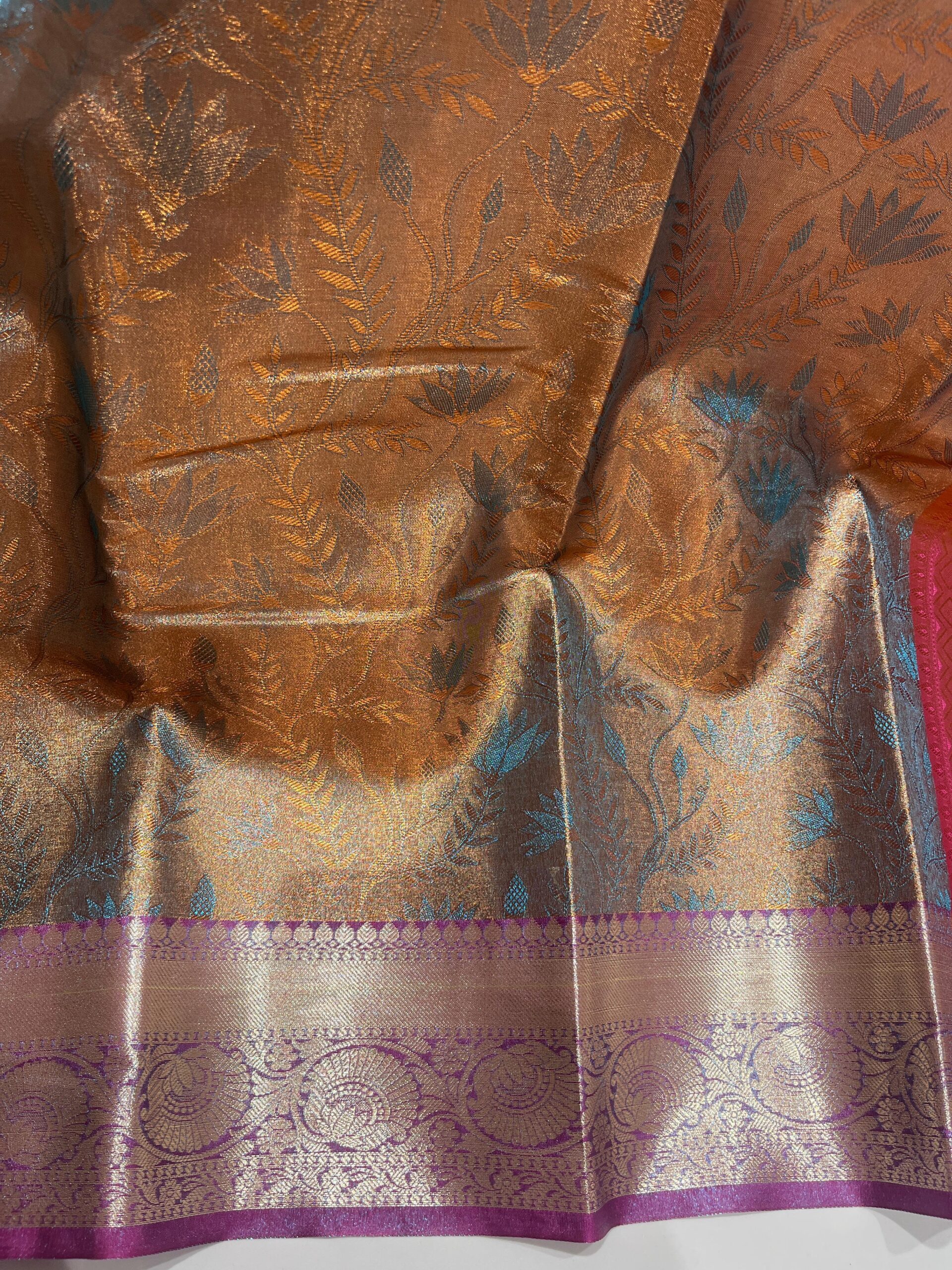 WhatsApp Image 2025-11-16 at 12.52.26 Wholesale and retail, best prices, online store, banarasi saree orange colour, varanasi, banarasi saree online shop, Kanjivaram Tissue Saree – Premium Zari Weaving Collection