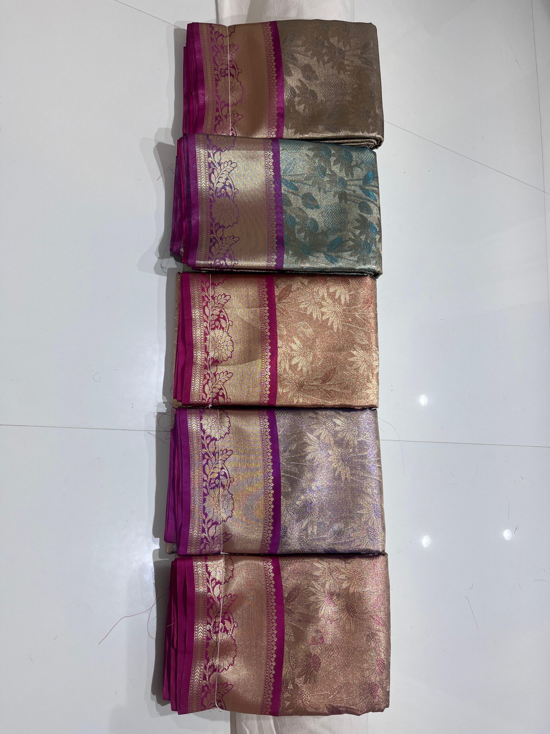 WhatsApp Image 2025-11-16 at 12.57.46 (1) Wholesale and retail, best prices, online store, banarasi pink, green, golden, voilet colour, varanasi, banarasi saree online shop set